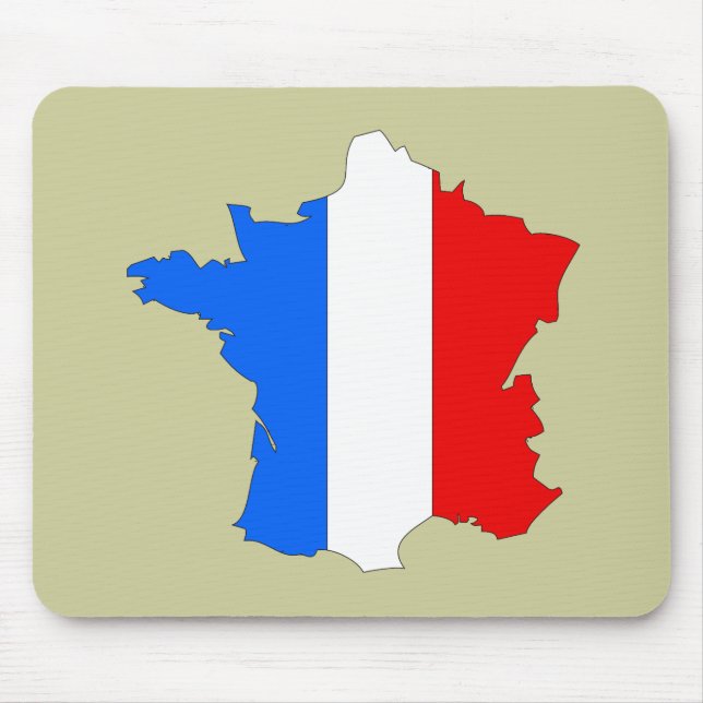 Frankreich-Flaggenkarte Mousepad (Vorne)