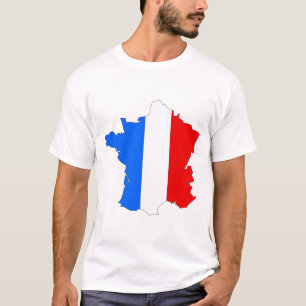 Frankreich-Flaggenkarte T-Shirt