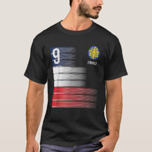 Frankreich Flaggennummer 9 Französische Fußballfra T-Shirt