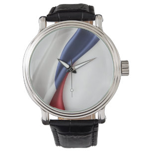 Frankreich Flaggenseidenstruktur Armbanduhr