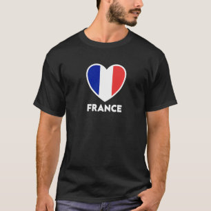 Frankreich Flaggenstaat Herz blau Weiß Rot T-Shirt