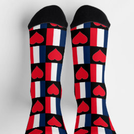 Frankreich Flaggenstaat Herzmuster Französischer N Socken