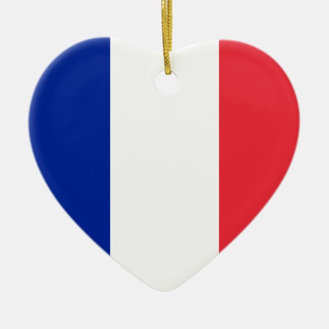 Frankreich Flaggenstaat Herzverzierung Keramikornament (Vorne)