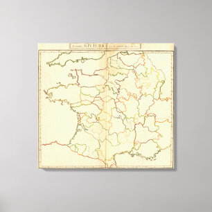 Frankreich-Fluss-Kontur Leinwanddruck