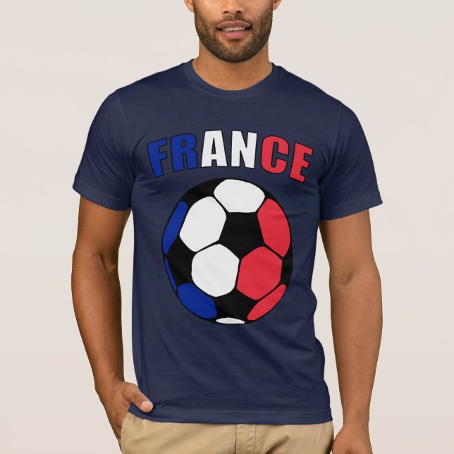 Frankreich Footy (dunkel) T-Shirt (Vorderseite)