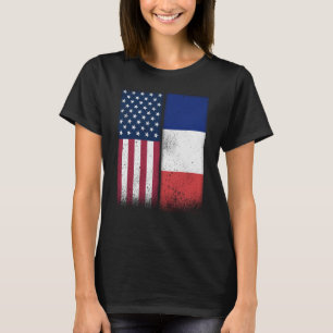 Frankreich Französisch-Amerikanische Flaggen Proud T-Shirt