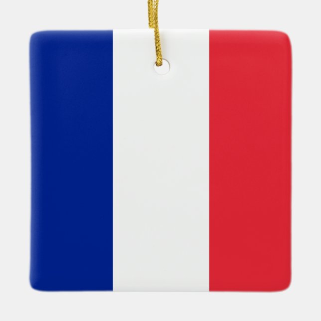 Frankreich (Französisch) Flagge Keramikornament (Vorderseite)