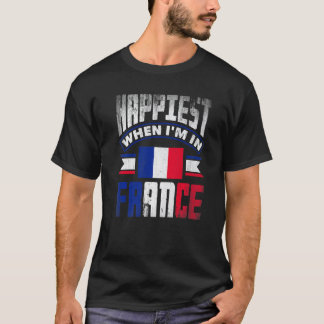 Frankreich Französisch Frankreich Flagge Glücklich T-Shirt