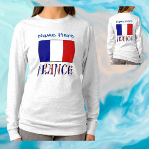 Frankreich Französische Flagge Blau Personalisiert T-Shirt