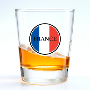 Frankreich - Französische Flagge Red White & Blue  Schnapsglas