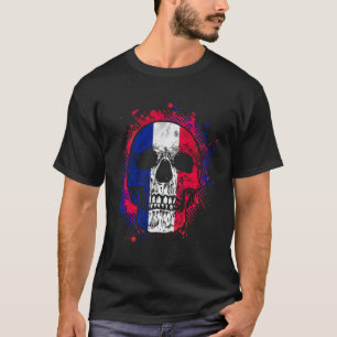 Frankreich Französische Flagge Schädel T-Shirt