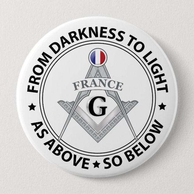 Frankreich Freimaurerei Zeichen Button (Vorderseite)