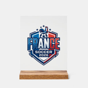 Frankreich Fußball 2026 Fußball Fett Land Typograf Acrylschild