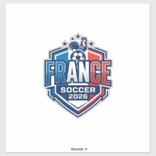 Frankreich Fußball 2026 Fußball Fett Land Typograf Aufkleber