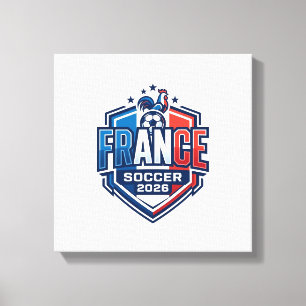 Frankreich Fußball 2026 Fußball Fett Land Typograf Leinwanddruck