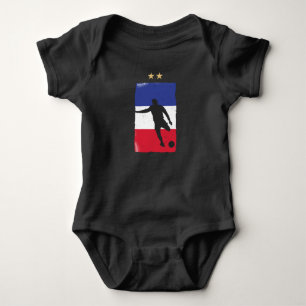 Frankreich Fußball Fan-Shirt Französische Flagge Baby Strampler