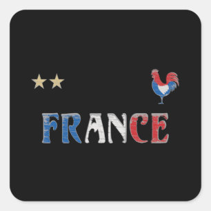 Frankreich Fußball Fan Shirt Französische Flagge Quadratischer Aufkleber