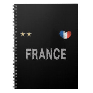 Frankreich Fußball Fan-Shirt Herz Notizblock