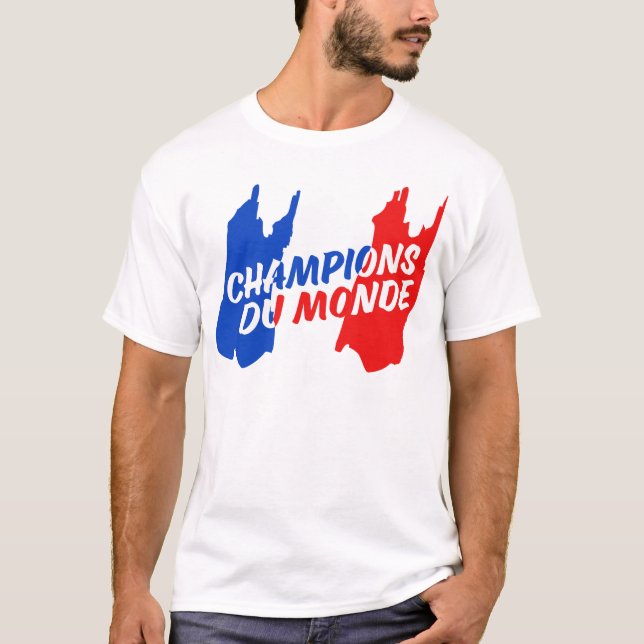 Frankreich-Fußball-Fußball-Meister der Welt T-Shirt (Vorderseite)