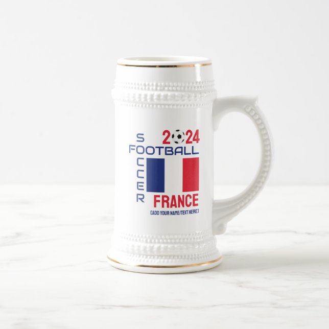 FRANKREICH Fußball Individuelle Name 2024 jedes Ja Bierglas (Rechts)
