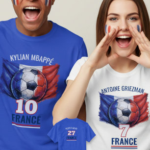 Frankreich Fußball Nationalflagge Erbe Fußball T-Shirt