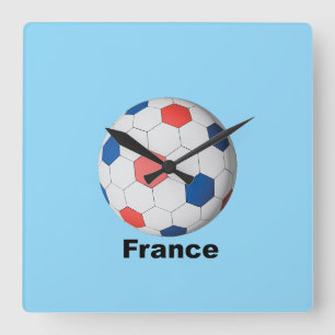 Frankreich Fußball Quadratische Wanduhr