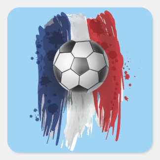 Frankreich Fußball Quadratischer Aufkleber