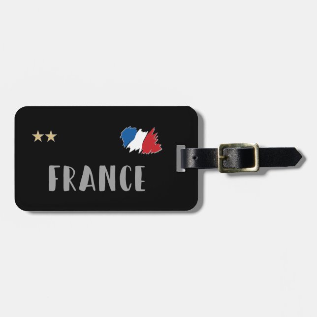 Frankreich Fußball-Shirt Französisch-Flagge Gepäckanhänger (Vorderseite horizontal)
