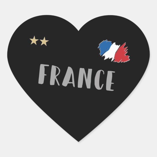 Frankreich Fußball-Shirt Französisch-Flagge Herz-Aufkleber (Vorderseite)