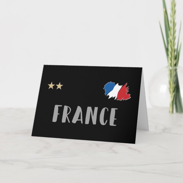 Frankreich Fußball-Shirt Französisch-Flagge Karte (Vorderseite)