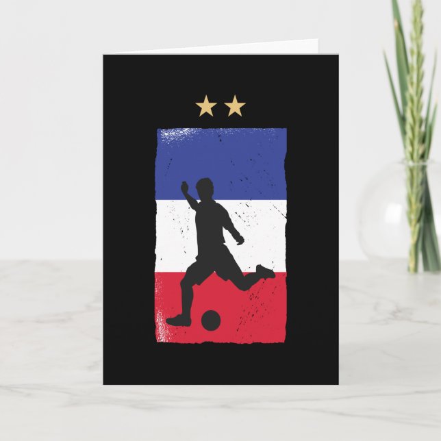 Frankreich Fußball-Shirt Französisch-Flagge Karte (Vorderseite)