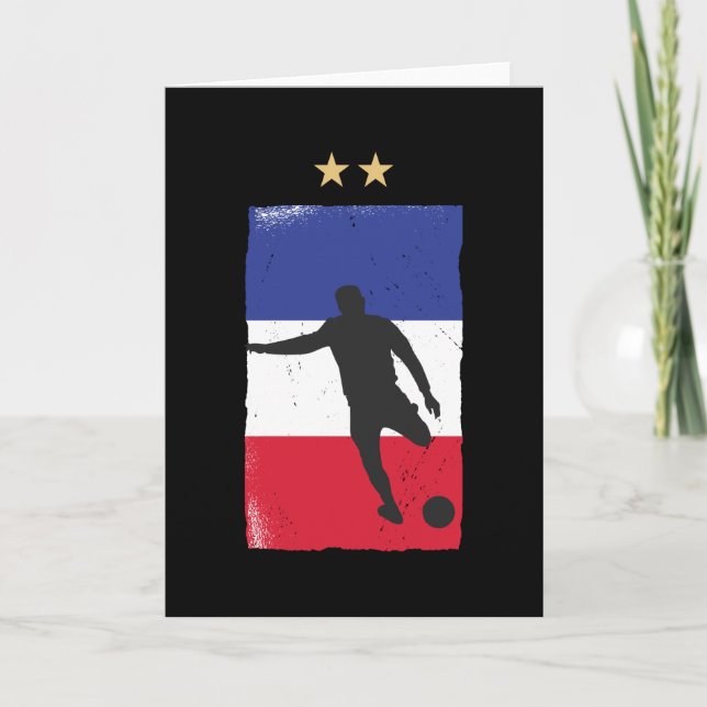 Frankreich Fußball-Shirt Französisch-Flagge Karte (Vorderseite)
