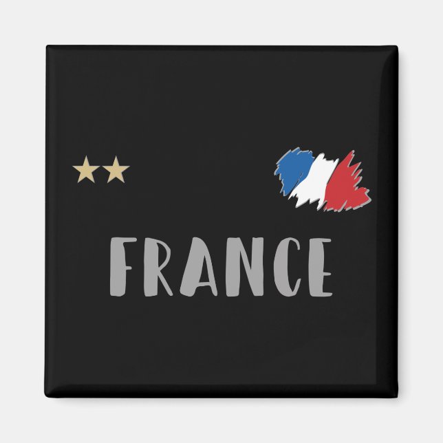 Frankreich Fußball-Shirt Französisch-Flagge Magnet (Vorne)