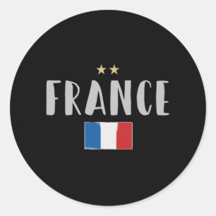 Frankreich Fußball-Shirt Französisch-Flagge Runder Aufkleber