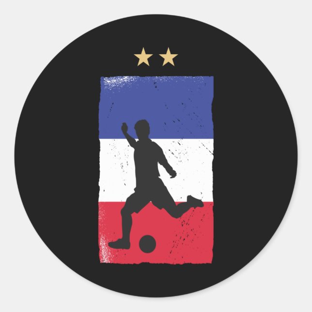 Frankreich Fußball-Shirt Französisch-Flagge Runder Aufkleber (Vorderseite)