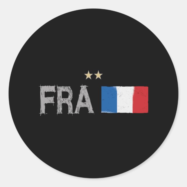 Frankreich Fußball-Shirt Französisch-Flagge Runder Aufkleber (Vorderseite)