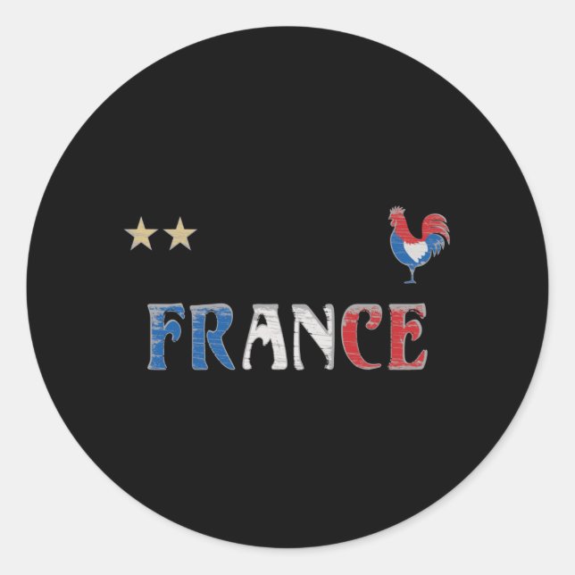Frankreich Fußball-Shirt Französisch-Flagge Runder Aufkleber (Vorderseite)