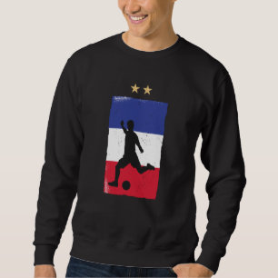 Frankreich Fußball-Shirt Französisch-Flagge Sweatshirt