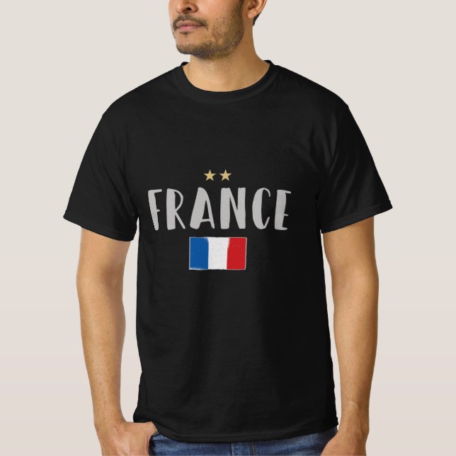 Frankreich Fußball-Shirt Französisch-Flagge T-Shirt (Vorderseite)