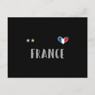 Frankreich Fußball-Shirt mit Herz Postkarte