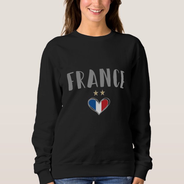 Frankreich Fußball-Shirt mit Herz Sweatshirt (Vorderseite)