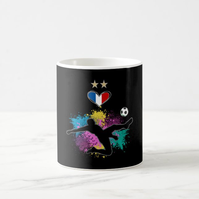 Frankreich Fußball-Shirt mit Herzschlag Kaffeetasse (Mittel)