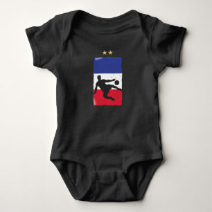 Frankreich Fußballtrikot Fußballfan französische F Baby Strampler