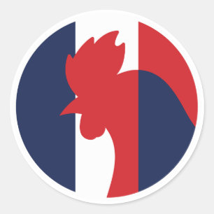Frankreich Gallic Rooster Nationale Tierflagge Runder Aufkleber