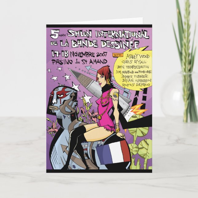 Frankreich-Gruß-Karte Karte (Vorderseite)