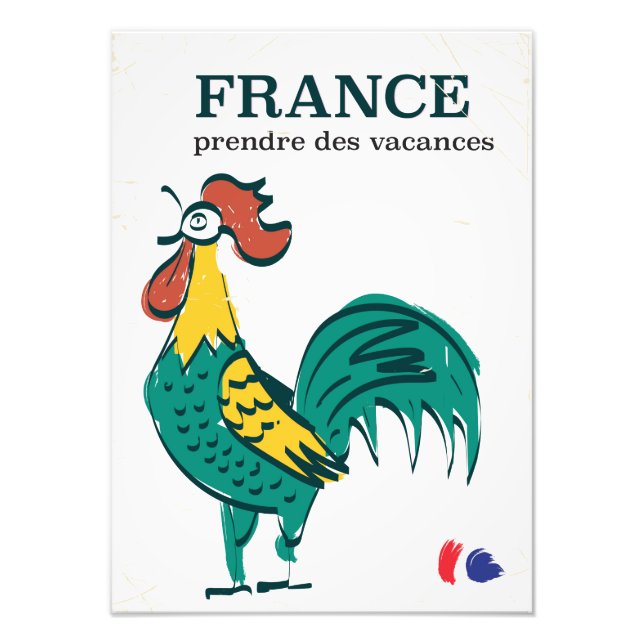 Frankreich Hahnenwurst Reiseplakat Fotodruck (Vorne)