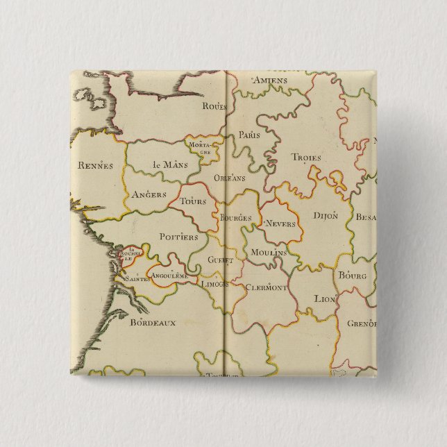 Frankreich Hauptstädte Button (Vorderseite)