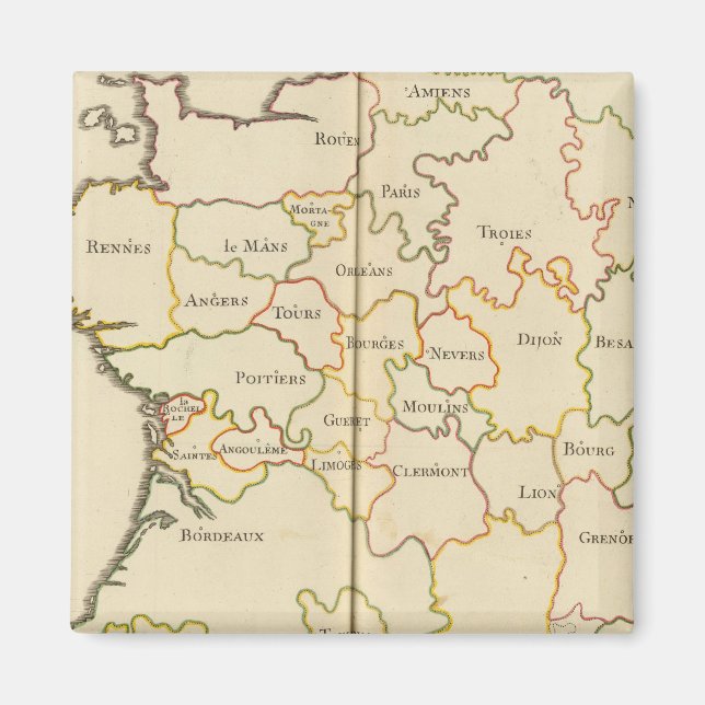 Frankreich Hauptstädte Magnet (Vorne)