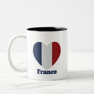 Frankreich Herz Flagge Zweifarbige Tasse