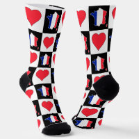 Frankreich Herz-Muster Französische Flagge Karte